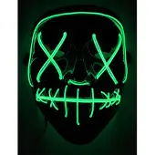 Vegaoo - Groen lichtgevend led masker voor volwassenen