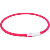 Trixie lichtgevende halsband hond usb siliconen oplaadbaar rood - 70x1 cm