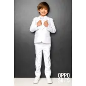 Opposuits kostuum wit Jongens Polyester Reverskraag Effen - maat 98/104