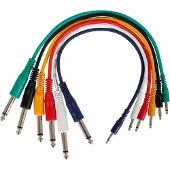Devine PATCH6335-RB-80cm 6.35mm naar 3.5mm mono 6-pack 80cm