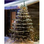 Konstsmide kerstdecoratie, LED-boomversiering met ring, 8 strengen met elk 50 LED's, 400 amberkleurige LED's, waarvan 200 met een glinsterend effect, voor buitengebruik