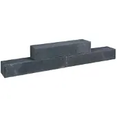 Gardenlux 3 stuks! Tegula palissaden zwart 11x14x60 cm