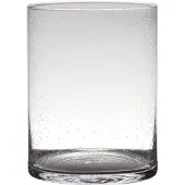 Hakbijl Glass Cilindervaas Soda Bubbles Glas Ø19xH25cm Transparant transparant Keramiek