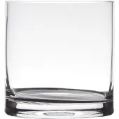 Hakbijl Glass Transparante home-basics cilinder vorm vaas/vazen van glas 15 x 15 cm - Vazen