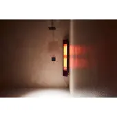 Sunshower Zwart Solo opbouw infraroodlamp 124x20x18cm