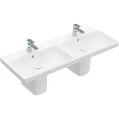 Villeroy & Boch Avento wastafelmeubel met dubbele wastafel, 120 x 47 cm, met 2 kraangatboringen en met overloop