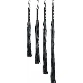 Rimba Zweep met 12 Strengen 60 cm Lang Zwart Leer