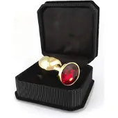 Rimba - GOUDEN Buttplug KLEIN met kristal, massief (unisex)