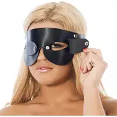 Rimba - Blinddoek Zwart Leer Met Verwijderbare Oogklepjes