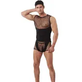 Amorable - Visnet Boxer Voor Heren - Zwart S/M
