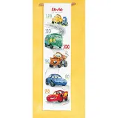 Vervaco borduurpakket PN0014800 cars, groeimeter/meetlat