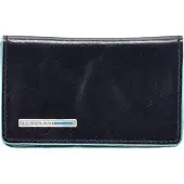 Piquadro Blue Square Visitekaarthouder Leder 10 cm blauw