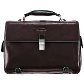 Piquadro Blue Square Briefcase I Leder 44 cm Laptopcompartiment bruin