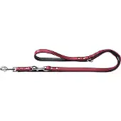 Hunter Hondenriem kunstleer verstelbaar 13 mm 100 - 200 cm rood/zwart