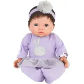 Tiny Treasures Puppe m. Dunkles Haar - Bunny Outfit - - One Size - Puppen