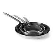 Hendi Koekenpan Aluminium Marmer antiaanbaklaag 3, Pan + steelpan, Grijs