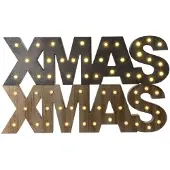 Lumineo Kerstlamp Xmas Zwart / Naturel 58 X 4 X 17 Cm