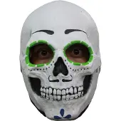 Ghoulish Masker skelet met groene oogkringen Halloween