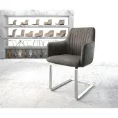 DELIFE Sledemodel Greg-Flex microvelours antraciet vintage sledemodel vlak roestvrij staal pocketveer kern