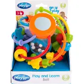Playgro - Spelen en leren bal - Baby bal - Baby Speelgoed - Educatief baby speelgoed - Speelgoed Baby - Activity centre - Rammelaar - Activiteiten speelgoed - Cadeau - stimuleert ontwikkeling