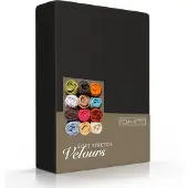 Romanette Hoeslaken Zwart (Velours)-2-persoons (140/150 x 200/210/220 cm)