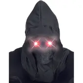 Finidi Gezichtsmasker Met Kap En Lichtgevende Rode Ogen