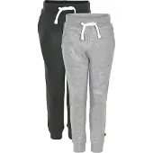Minymo Jogginghosen - 2er-Pack - Schwarz/Grau Meliert - - 1 Jahr (80) - Jogginghosen