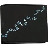 OXMOX portemonnee New Cryptan Querscheinbörse Footsteps Print Cyan Black zwart