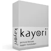 Kayori Topper Hoeslaken Shizu Zilvergrijs (Percal)-90 x 210/220 cm
