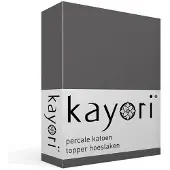 Kayori Topper Hoeslaken Shizu Antracite (Percal)-80/90 x 200 cm