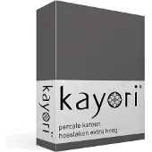 Kayori Hoeslaken Shizu Antracite (Percal)-180 x 200 cm