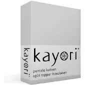 Kayori Split Topper Hoeslaken Shizu Zilvergrijs (Percal)-180 x 200 cm