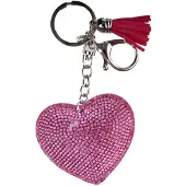 Create It! sleutelhanger hart met strass-steentjes 5 cm roze