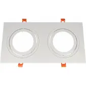 Groenovatie Inbouwspot (Dubbel), Vierkant, Kantelbaar, AR111, Mat Wit