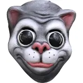 Partychimp gezichtsmasker Scary Cat PVC grijs one-size