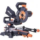 Evolution R210SMS+ Schuifzaag met verstelbare hoek en verstekfunctie, 1500W | 210mm zaag voor diverse materialen | 230mm trekfunctie, inclusief hardmetalen zaagblad en premium accessoires