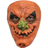 Partychimp Gezichtsmasker Pompoen 4 Pvc Oranje/groen One-size