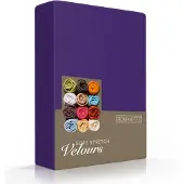 Romanette Hoeslaken Paars (Velours)-2-persoons (140/150 x 200/210/220 cm)