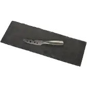Boska Kaasset Leisteen S - Kaasplank met Mesje - Leisteen - Zwart/Zilver - 33 cm