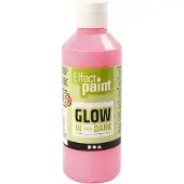 Packlinq Glow in the dark, fluorescerende lichtrood, 250ml