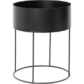 Ferm Living Plant Box Rond Zwart - Bloempotten Gepoedercoat Metaal Black - 3356