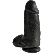 King Cock - dildo met balzak en zuignap - zwart - 23 cm