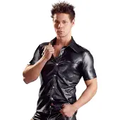 Sven Joyment Kunstleren herenshirt met knopen