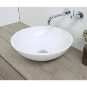Ink Jazz large waskom 40x12cm opbouw polystone glans wit