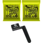 Ernie Ball 2221 Regular Slinky 010 - 046 snarenset (2 stuks) + snarenwinder