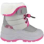 Winter-Grip Snowboot Junior Hoppin Bieber Lichtgrijs Grijs Roze-Schoenmaat 27
