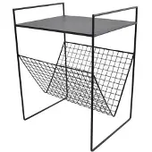 Loft42 Maggy Bijzettafel met Tijdschriften- of Krantenbak - Metaal - Mat Zwart - 47x36x29