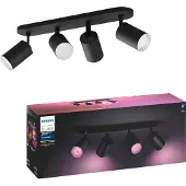 Philips Hue Fugato Opbouwspot White and Color - Zwart - 4-spots