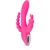 Teazers - Dubbele Rabbit Vibrator - Dildo - Vibrators voor Vrouwen - G-Spot Vibrator - Anale Stimulatie - Driedubbele Stimulatie - Tarzan Vibrator - Sex Toys voor Vrouwen - Clitoris Stimulatie - Roze