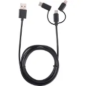 ISY Usb-kabel - Usb-c / Microusb Lighting 1.6 M Zwart (iuc-3100)